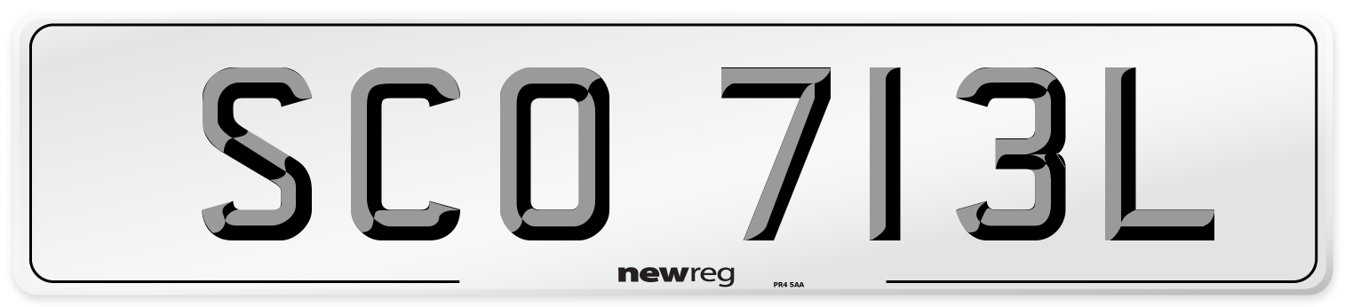 SCO 713L Number Plate from New Reg